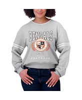 Wear by Erin Andrews Women's Heather Gray Cincinnati Bengals Pullover Sweatshirt