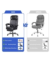 Boyel Living Office Chair with Footrest Ergonomic Executive High Back Reclining Leather Chair with Lying Adjustable