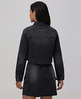 Frye Women's Cropped Cut-Off Button-Front Denim Jacket