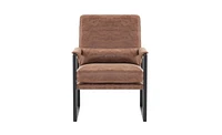 Slickblue Light Brown Technology Fabric Indoor Leisure Chair - Single Iron Frame Chair for Stylish Comfort and Relaxation