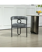 Contemporary Designed Chenille Fabric Upholstered Accent/Dining Chair/Barrel Side Chairs Kitchen Armchair for Living Room set of 1 ( Chenille
