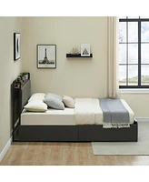 gaomon Queen Size Bed Frame with 2 Storage Drawers and Charging Station