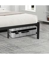 Slickblue 14" Heavy-Duty Metal Platform Bed Frame with Headboard and Under-Bed Storage - Anti-Slip Support