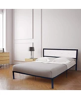 Slickblue Modern Queen Size 9-Legs Stable Metal Bed Frame Full with Upholstered Headboard Mattress Base