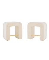 Streamdale Furniture 24''Boucle stool Set of 2,Dining Chairs for Home Kitchen Island,cream