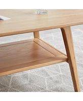 Center table Low Table 100% solid wood Top plate Desk Coffee table Width 120 x Depth 56 x Height 44 cm Study desk Work from home Easy to assemble Natu