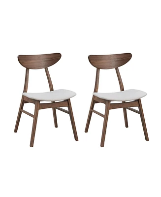Wooden Dining Chairs Set of 2, Modern Soft Upholstered Kitchen Side Chairs,Wooden Frame Kitchen Chairs for Dining Room,Living Room,Restaurant,Walnut