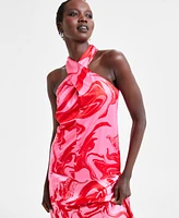 I.n.c. International Concepts Women's Printed Crisscross Top, Exclusively at Macy's