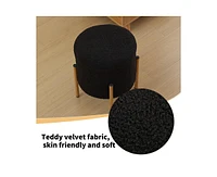 Modern Round Storage Ottoman, Ottoman Foot Stools With Metal Base, Ottoman Footstool with Removable Lid Storage Ottoman for Living Room, Bedroom