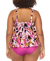 Raisins Curve Trendy Plus Size Straya Underwire Tankini Top Costa Ruched Bikini Bottoms