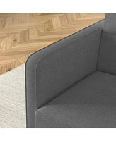 Loveseats Sofa Bed with Pull-out Bed,Adjsutable Back and Two Arm Pocket-Dark grey(54.5"x33"x31.5")