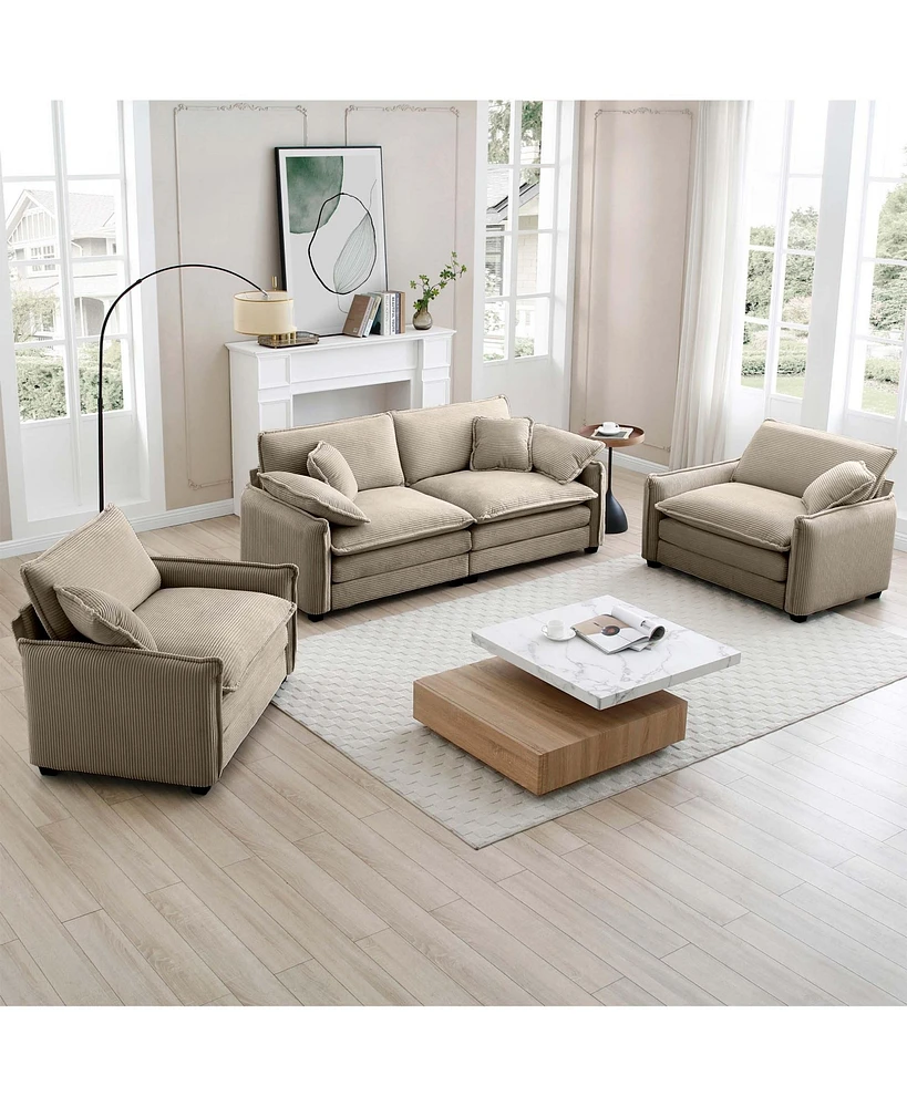 Streamdale Furniture Luxurious and Sophisticated Sofa Set with Soft Cushions and Pillows, Sofa Set for Living Rooms and Clubs as well as Home Theaters