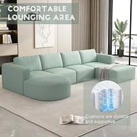104.3270.86 Modular Sectional Sofa Sleeper Couch, Sectional Sofa with Chaise and Ottoman, Convertible U Shaped Modular Sofa Set. Compressed spon, Ligh