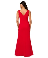 Adrianna Papell Women's Bow-Front Crepe Gown