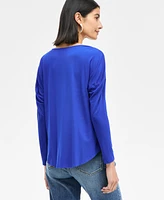 I.n.c. International Concepts Women's Satin-Front Cowl-Neck Top