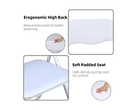 gaomon Folding Chairs Pack with Cushion, Outdoor and Indoor Event Portable Folding Chairs with Non-Slip Feet Pads, Stackable Chairs for Meeting