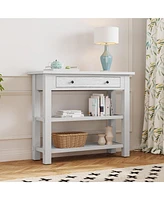 Streamdale Furniture Retro Console Table with Drawer and Two Sturdy Shelves for Entryway