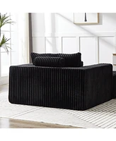 75-Inch Corduroy Sponge Sofa Lounge Chair with Removable footrest,No Assembly Required,Fluffy Modern Sleeper Chair for Indoor Living Room Bedroom