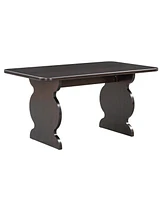 6-Piece Dining Set, Mid-Century Modern Table Set for 6 Persons with 4 Chairs and Bench, Padded Seats and Backrest, Walnut