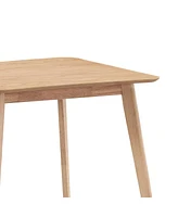 35.43 Inch Saving Place Table,Wooden Dining Table for 4 Persons,Modern Design Square Kitchen Table for Living Room,Apartment,Restaurant,Oak