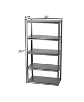 Slickblue 4-Tier Adjustable Storage Shelf Rack Modern Bookcase Display Stand and Storage Tower