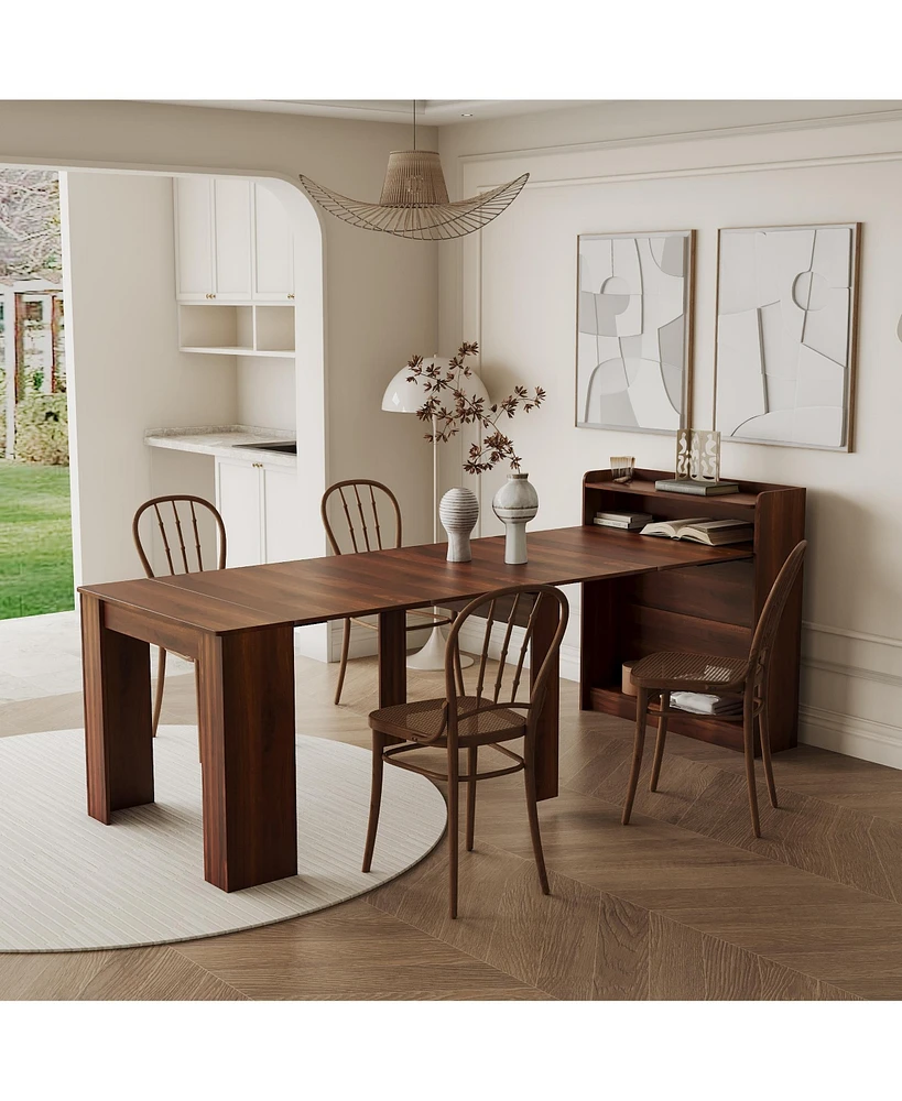 Modern Extendable Dining Table with Storage