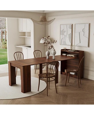 Modern Extendable Dining Table with Storage