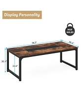 Tribesigns 71"x35.4" Dining Table, Industrial Kitchen Table for 6-8 Person, Rectangular Dinner Table for Dining Room Kitchen Living Room, with Heavy D