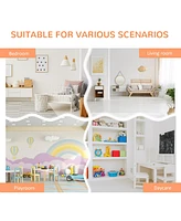 Kids Bookcase, Toy Storage Organizer Cabinet, Children Display Bookshelf with Drawers for Toys, Clothes, Books, White