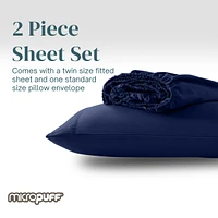 Micropuff Pillowcase Set with Matching Fitted Sheet – Soft, Durable