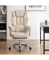 Streamdale Furniture Office Chair, Big and Tall Executive Office Chair with Footrest, Leather Computer Chair, Ergonomic Reclining Chair High Back, Lar