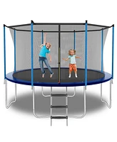 Streamdale Furniture 12ft Outdoor Toddler Trampoline with Enclosure Safety Net Jumping Fun Trampoline, heavy-duty jump pads