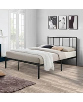 Slickblue Twin Size Platform Bed with Headboard Sleek and Sturdy Design for Space-Saving Comfort