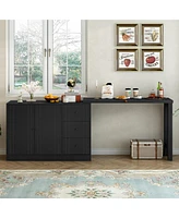 Innovative Sideboard that effortlessly converts into a dining table and Adjustable Pull-Out Top for Flexible Use,Suitable for Study,Entrance and Livin