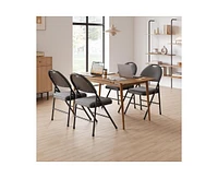 gaomon 4 Pack Folding Chairs,Outdoor & Indoor Event Portable Metal Folding Chairs with Cushion,Fabric Dining Chair Set with Padded Cushion and Back