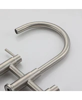 Mondawe 3-Hole Pull-Down Sprayer Kitchen Faucet with Side