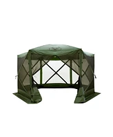 Gazelle GG501GR Pop Up Portable 4 Person Camping Gazebo Day Tent w/ Mesh Windows