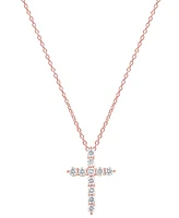 Diamond Cross Pendant Necklace (1 ct. t.w.) 14k White, Yellow or Rose Gold