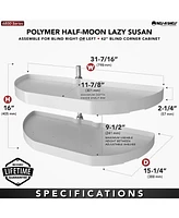 Rev-a-Shelf 31" Lazy Susan Half-Moon Polymer Two-Tier Blind Cabinet 6882-31-11-570