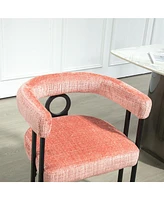 Contemporary Designed Chenille Fabric Upholstered Accent/Dining Chair/Barrel Side Chairs Kitchen Armchair for Living Room set of 1 ( Chenille