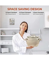 Granitestone Desert Collection 6-Piece Nonstick Nesting Stock Pots Set