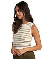 Rvca Juniors' Striped Round-Neck Sleeveless Tank Top