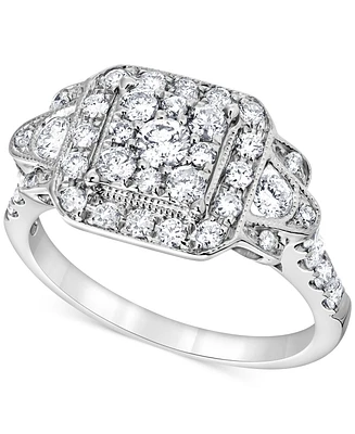 Diamond Cluster Ring (1 ct. t.w.) in 14k White Gold