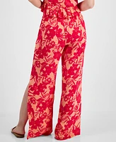 Miken Juniors' Printed Side-Slit Cover-Up Pants, Exclusively at Macy's