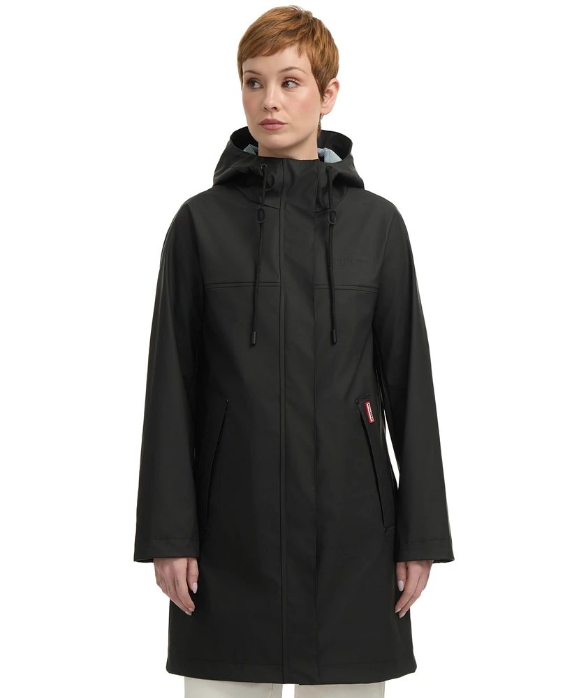 Hunter Women's Rubberized Water-Repellent Long Rain Jacket