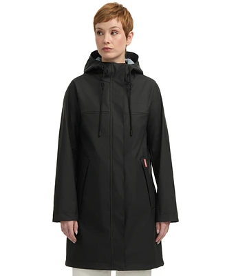 Hunter Women's Rubberized Water-Repellent Long Rain Jacket