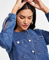 I.n.c. International Concepts Women's Quilted Denim Jacket, Exclusively at Macy's