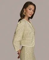 Donna Karan New York Women's Sequinned Open-Front Shrug