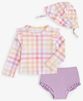 First Impressions Baby Girls Plaid Hat, Swim Top & Bottoms, Exclusively at Macy's