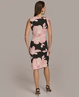 Donna Karan New York Women's Floral-Print Ruched Sheath Dress